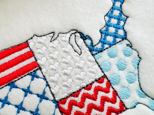 Patchwork Usa States Us Map Outline