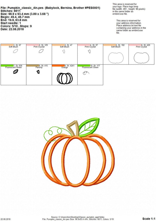 Classic Pumpkin Applique