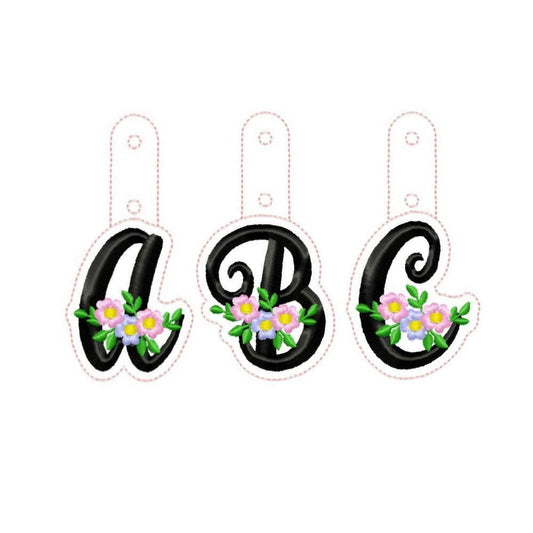 Meadow Floral Monogram Keychain ITH