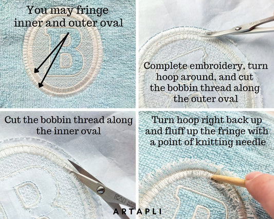 Fringed Monogram Frame and Embossed Font