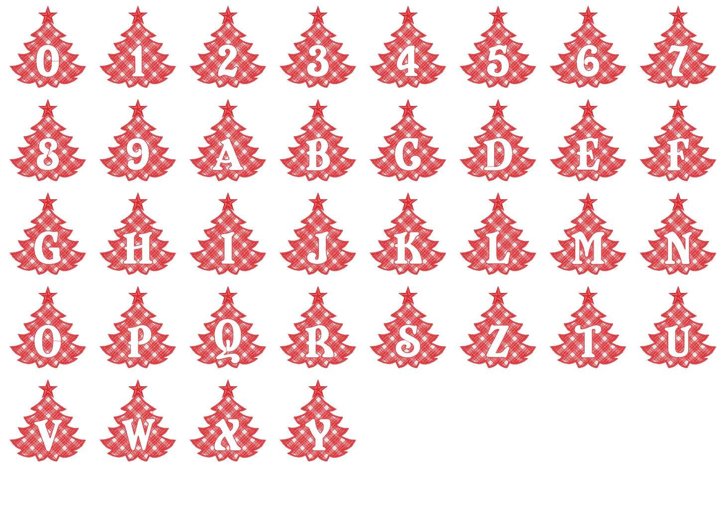 Gingham Plaid Christmas Tree Monogram Frame