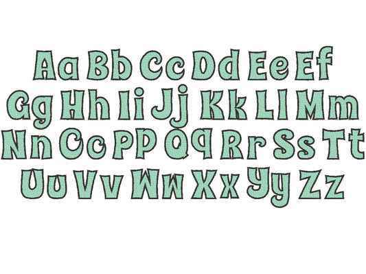 Block Bold Fill Stitch Font Maia