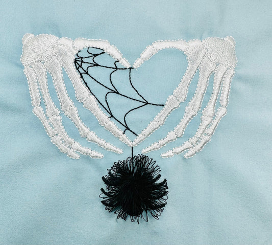 Halloween Skeleton Hands Fringed Spider