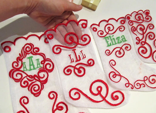 Christmas Lace Transparent Stockings ITH