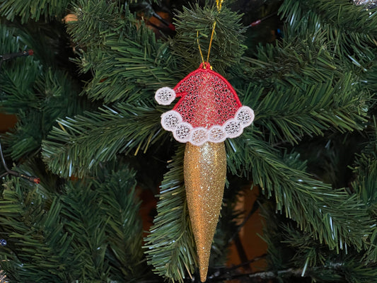 Christmas Tree Ornament Santa Hat Charm FSL