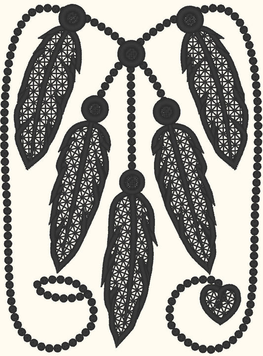 Lace Feather Necklace FSL