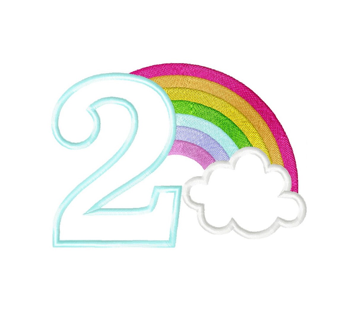 Rainbow in Cloud Birthday Numbers Set