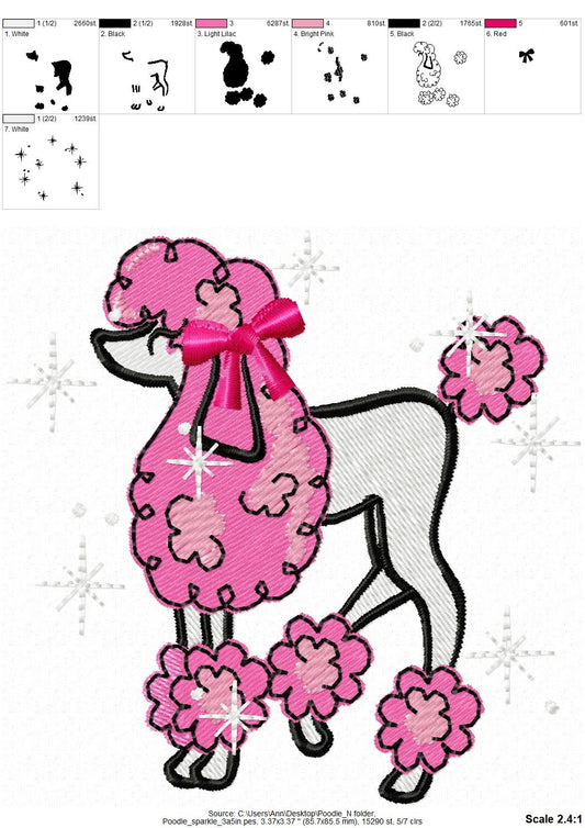 Girly Pink Poodle with Bow