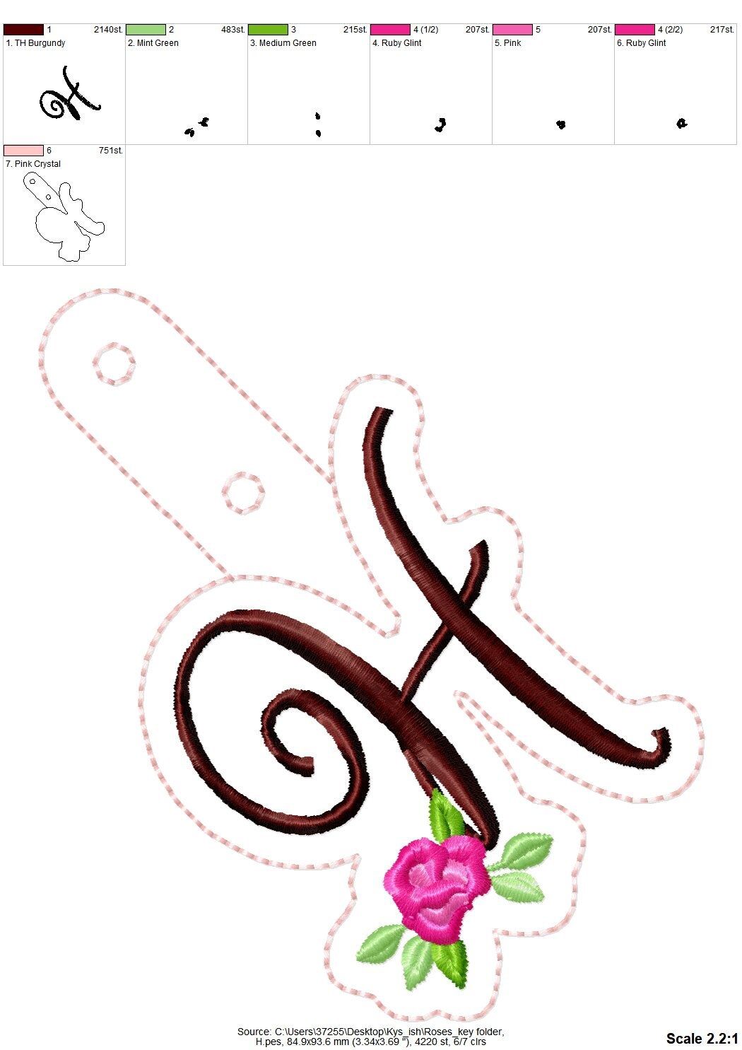 Meadow Initial Monogram Keychain