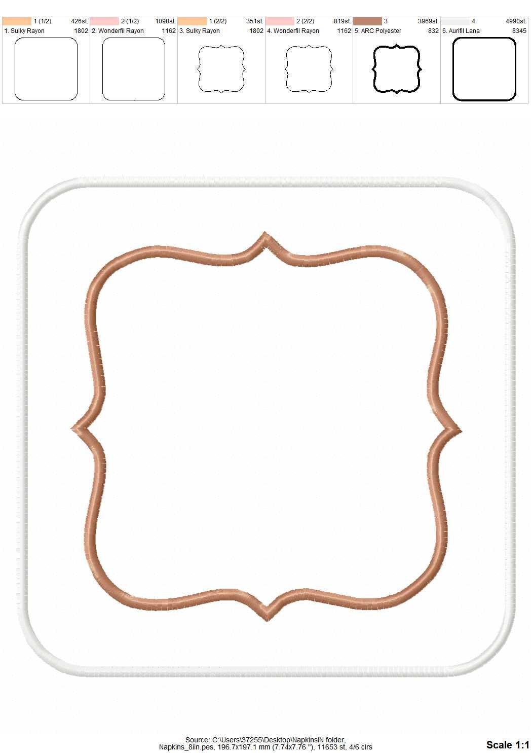 Classic Napkin Coaster ITH