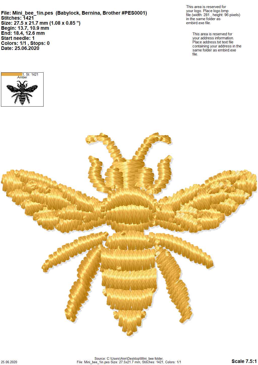 Little add on Bee embroidery design machine embroidery designs fill