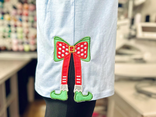 Christmas Elf Bow Split Side Seam