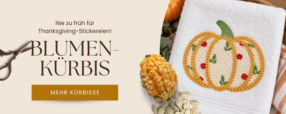 Blumen-Kürbis Stickdatei