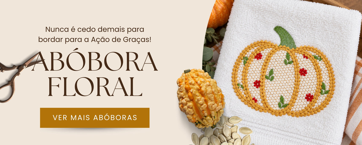 Abóbora floral para bordar