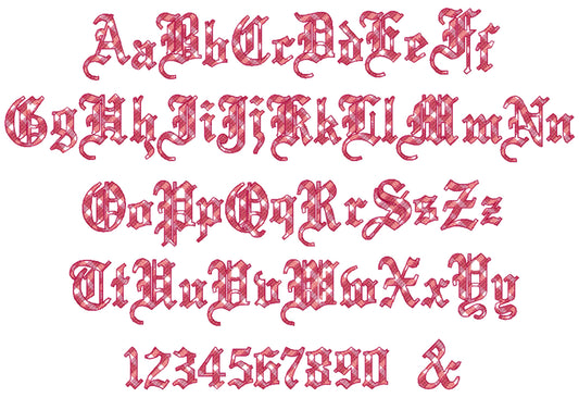 Old English Rocker Buffalo Plaid Font