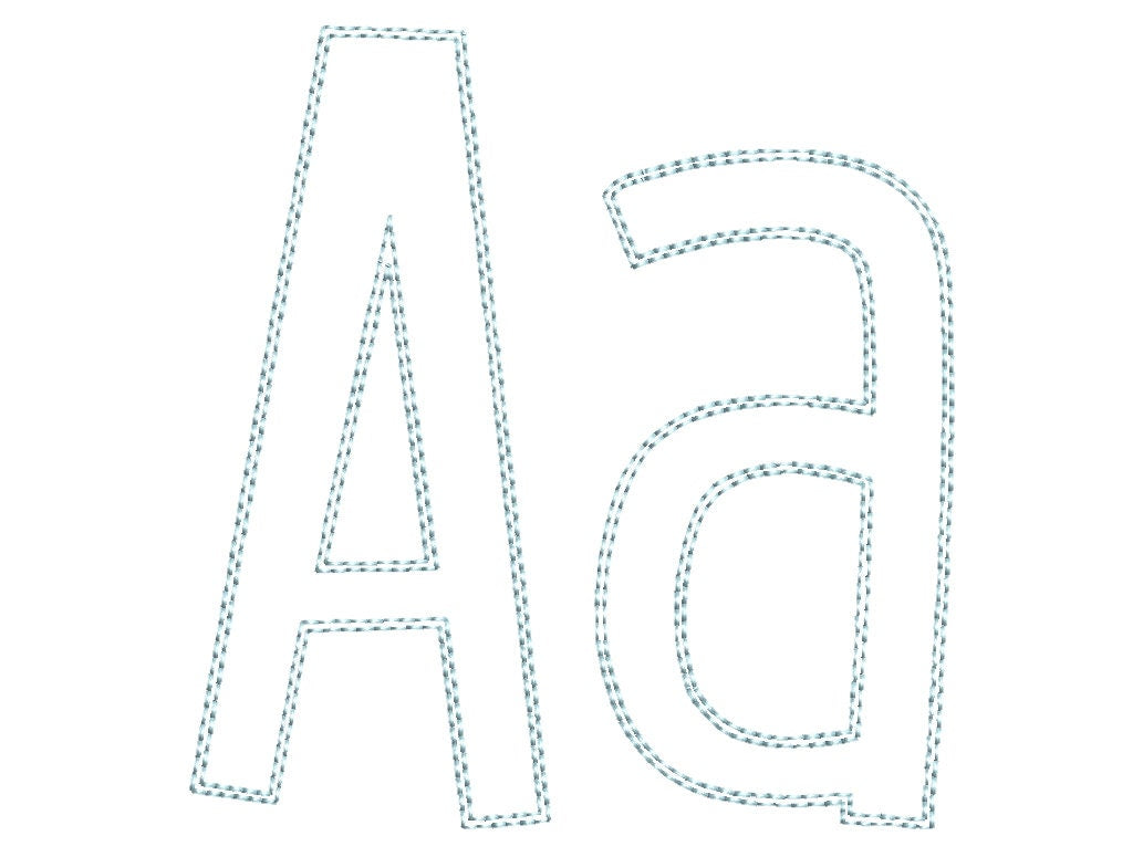 Funny Kids Thin Font Raggedy Applique