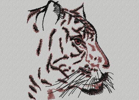 Tiger silhouette Glow in the dark special machine embroidery designs in