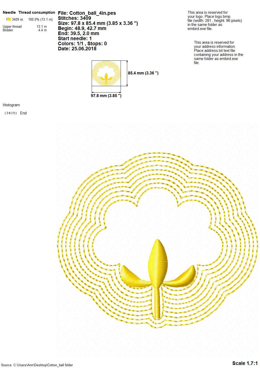 Embossed Cotton Flower Ball