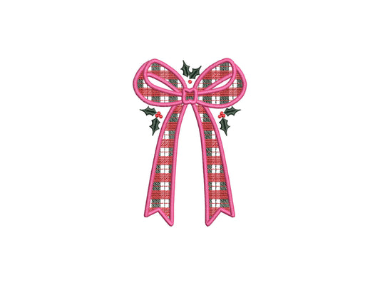 Gingham Plaid Christmas Bow