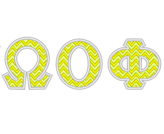 Chevron Sororities Greek Font Applique