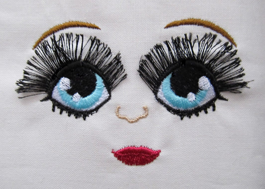 Doll Fringed Eyelashes and Eyes Set of 6