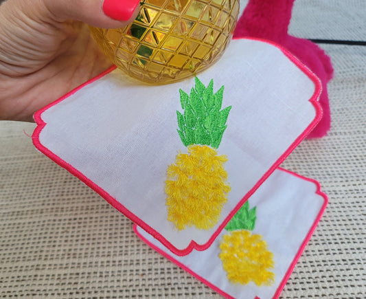Fringed Pineapple Napkin ITH