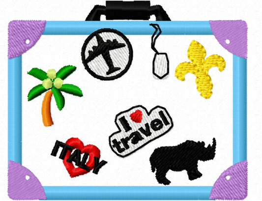 Suitcase Applique Set of 4
