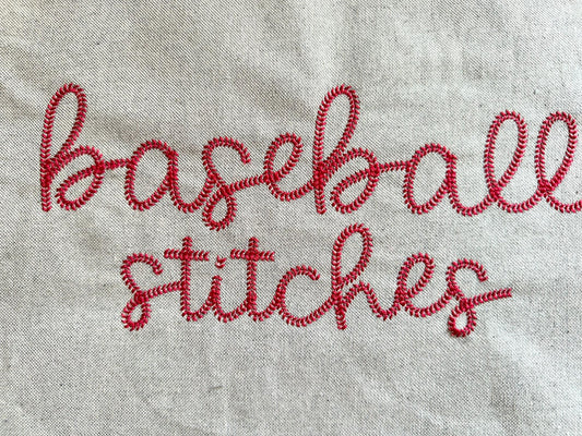 Sports Baseball Stitch Hanwritten Font