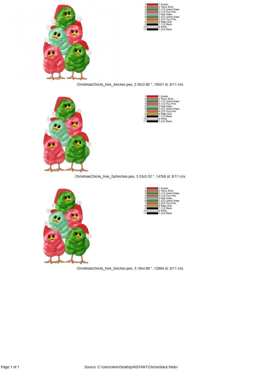 Fringed Little Chicks with Santa Hat