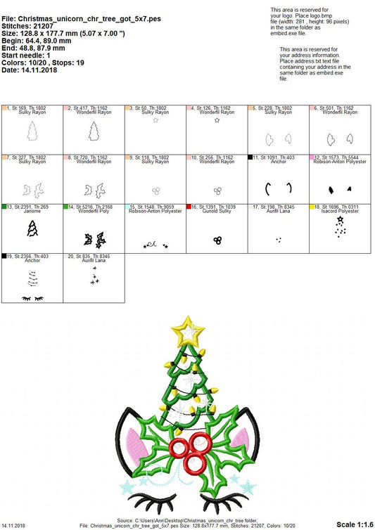 Christmas Tree Unicorn Head