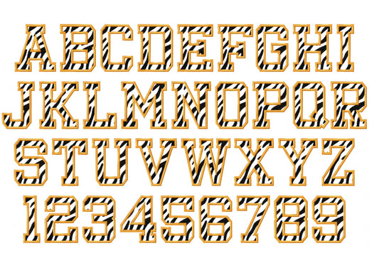 Tiger Print Striped Font Applique