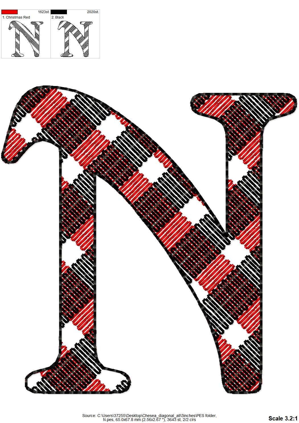 Buffalo Plaid Patterned Font Lake