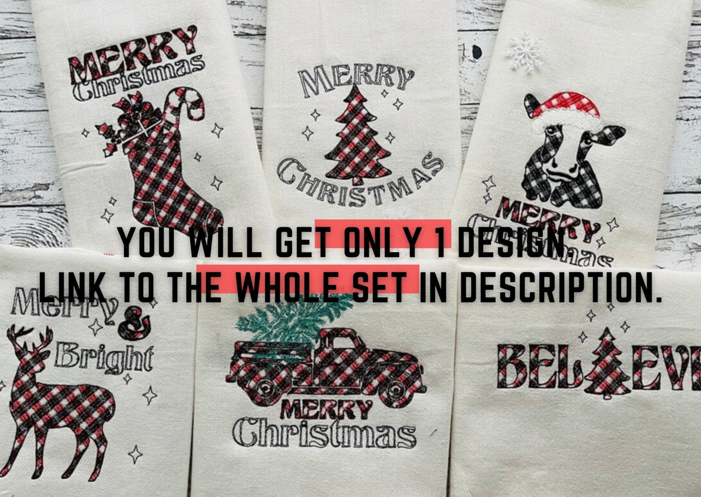 Merry Christmas Patterned Red Truck