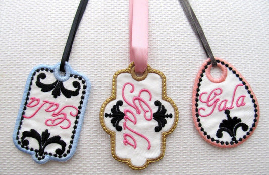 Western wedding glamour name tags Easy In The Hoop ITH Applique machine