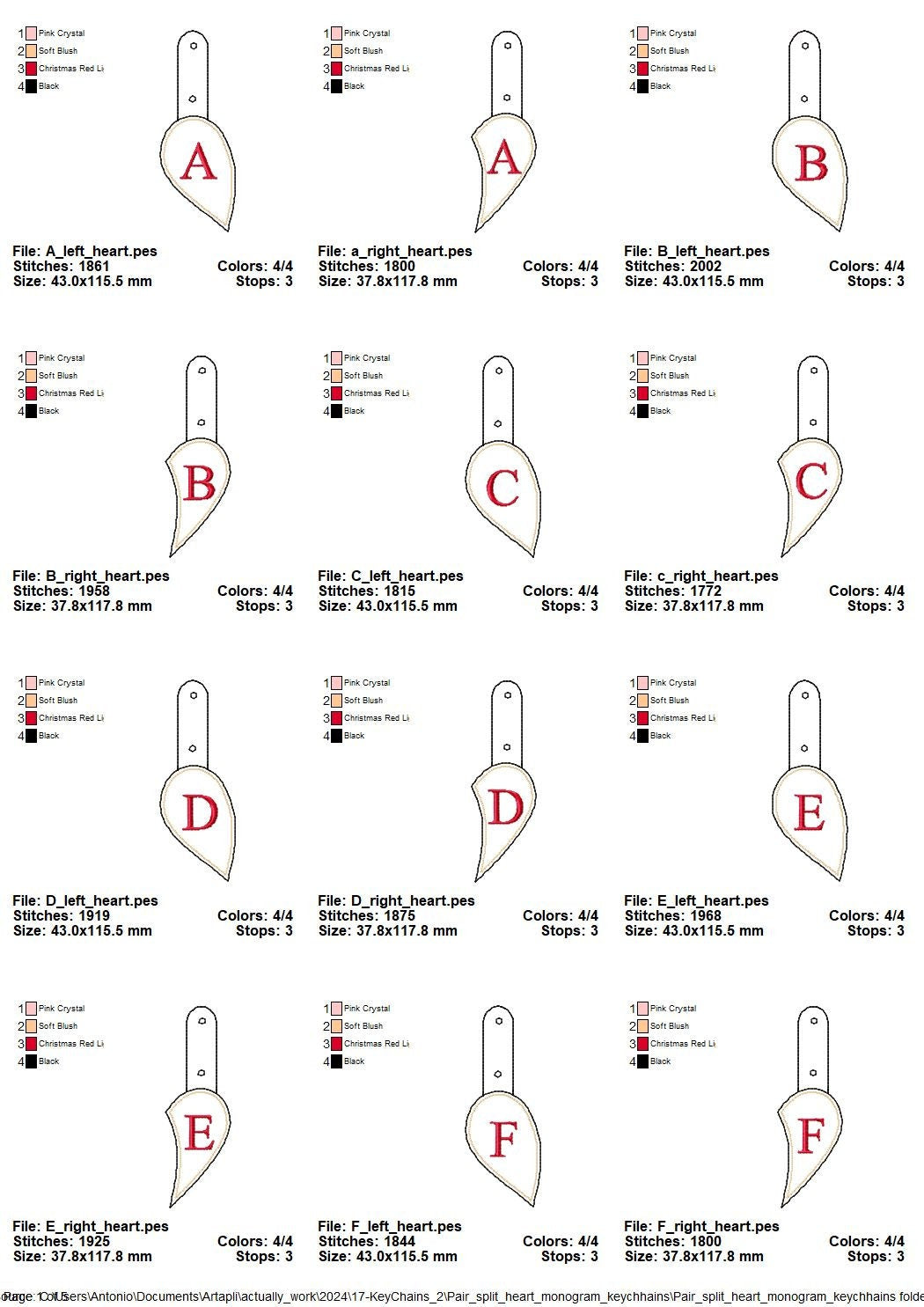 Split Heart Puffy Puff 3D Foam Keychain