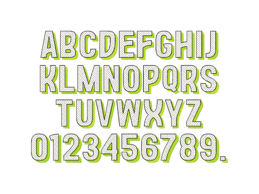 Block Glitter HTV Vinyl Shadow Font