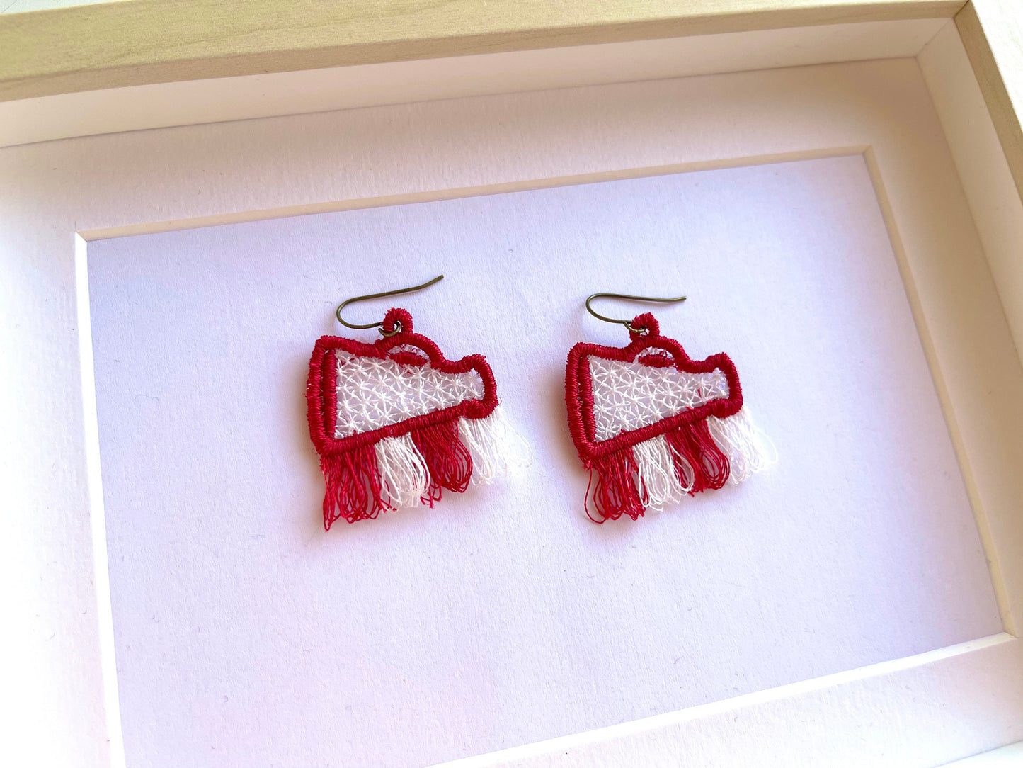 Cheer Fringed earrings Sport charm football pendant FSL freestanding