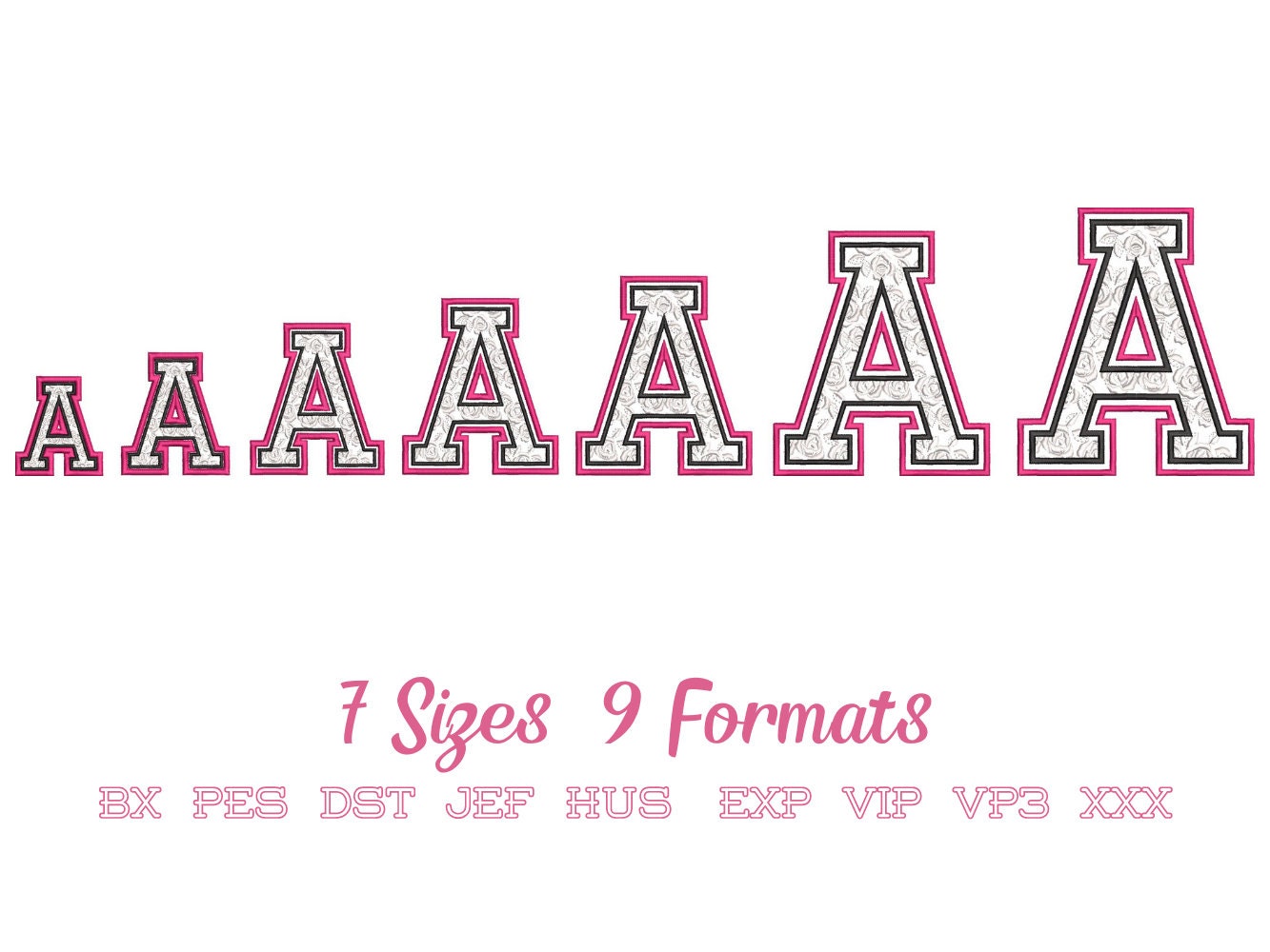 Girls Sport Rose Lace Patterned Font Applique