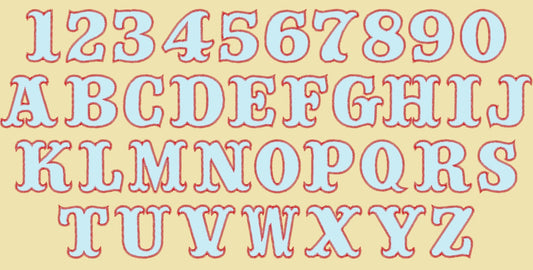 Zig Zag Outline Circus Font Applique