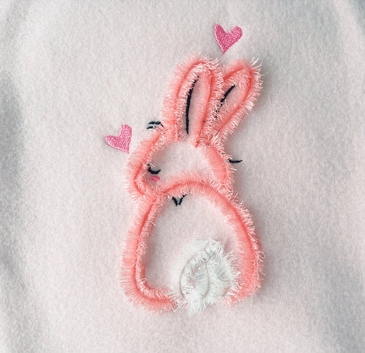 Fringed Little Easter Bunny Outline