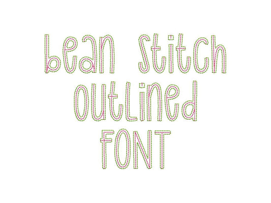 Thin Outline Bean Stitch Font