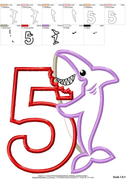 Baby Shark Birthday Number 5 Five