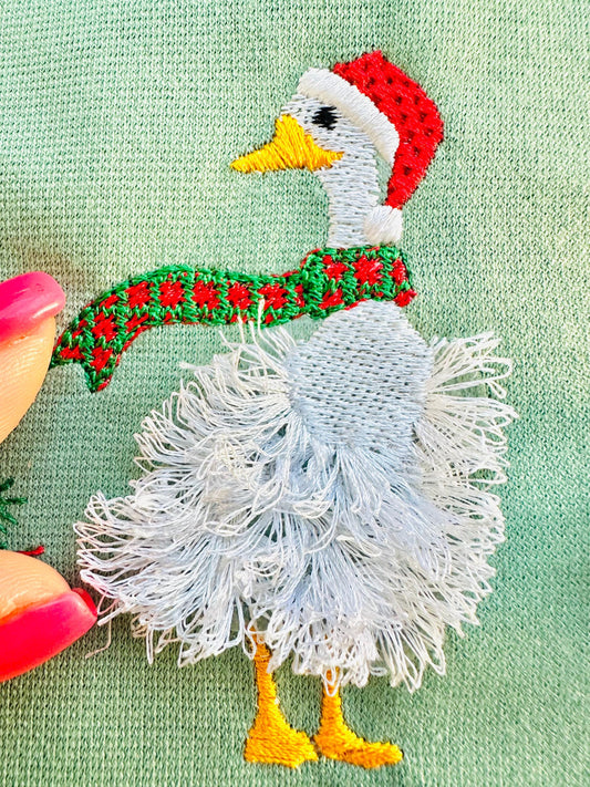 Merry Christmas Fringed Goose Duck