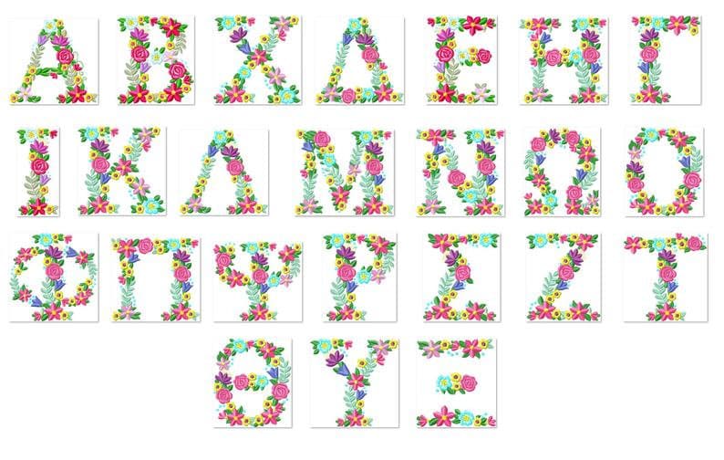 Fraternities Sororities Floral Greek Font
