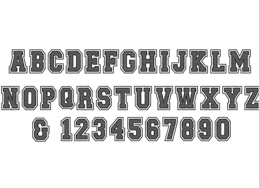 Fringed Glitter HTV Vinyl Font Zig Zag Outline