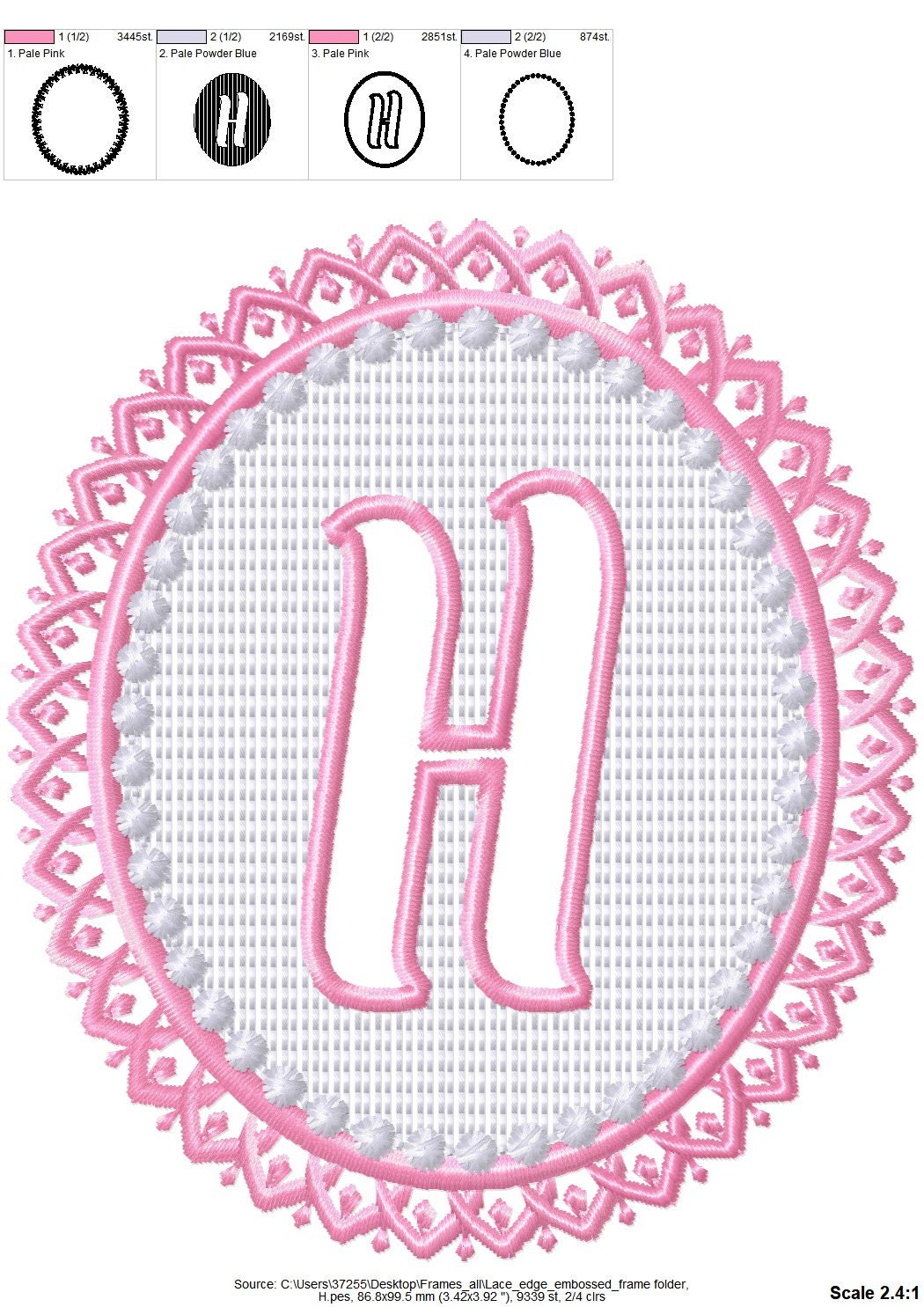 Embossed Lace Monogram Font