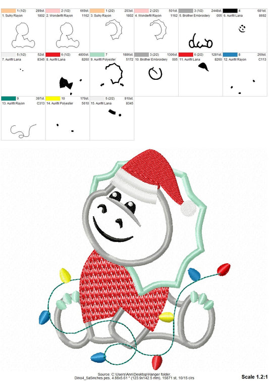 Christmas Little Dinosaur Santa