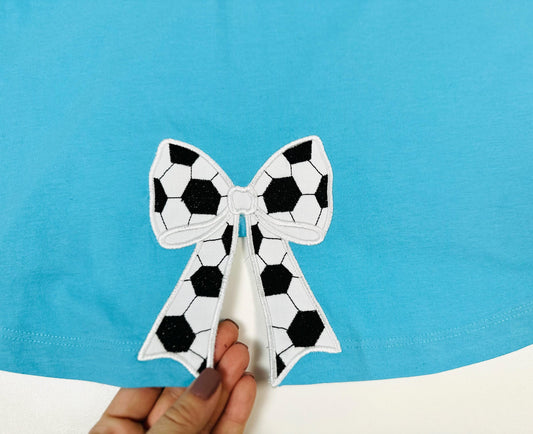 Soccer Ball Side Seam Bow Applique