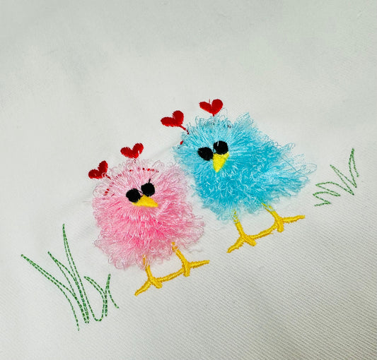 Little Fringed Valentine Chick 2 in a row
