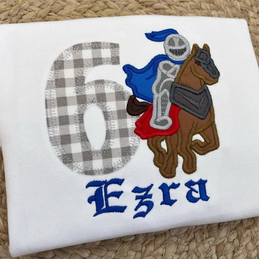 Riding Knight on a Horse Applique
